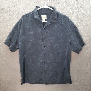 Joseph & Feiss Shirt Adult Large Blue Floral 100% Silk Hawaiian Camp Tropical